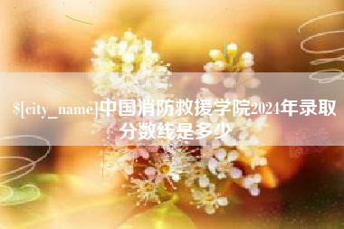 句容中国消防救援学院2024年录取分数线是多少