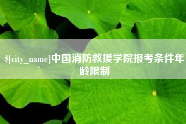 句容中国消防救援学院报考条件年龄限制