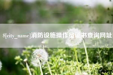 句容消防设施操作员证书查询网址