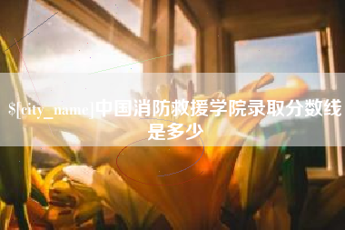 句容中国消防救援学院录取分数线是多少