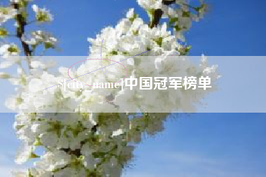 句容中国冠军榜单