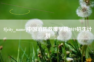 句容中国消防救援学院2019招生计划
