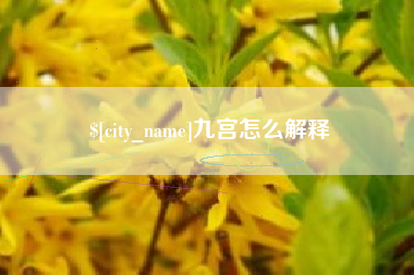 句容九宫怎么解释